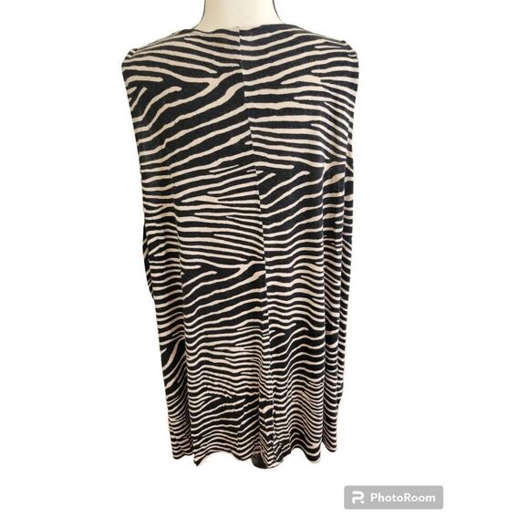 H&M Zebra Print Sleeveless Swing Dress Sz L - Picture 7 of 9